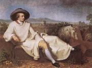 TISCHBEIN, Johann Heinrich Wilhelm Goethe in the Roman Campagna oil painting artist